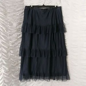 LC Lauren Conrad Layered Tiered Midi Skirt